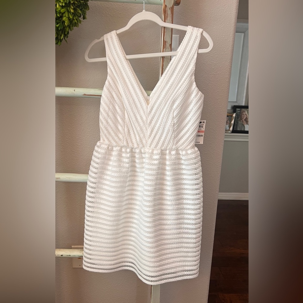 NWT New white spring Easter graduation grad dress size 2 bar III